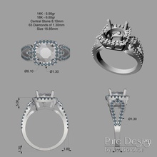 anneau de simona 2 ct bijoux l'anneau les anneaux joyau le diamant diamants la ronde précieux brillant 3d d'impression modèle l'engagement pierre précieuse brillante gem mariage brilhante 3d print model - Mito3D
