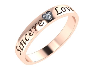 anel amor sincero o romance jóias para sempre printable de diamante prata casamento brilhando tradicionais luxo anéis 3d print model - Mito3D