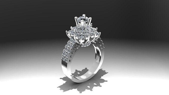yüzük boyut 16 takı altın mücevher düğün elmas yüzükler 3d print model - Mito3D