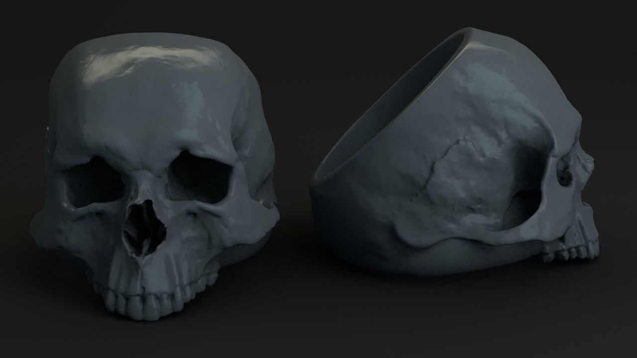 ring skull jewelry 3d modelfashion beauty apparel rings 3D print model - Mito3D