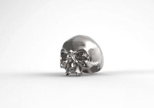 anillo cráneo imprimible plata oro joyería joya anillos 3d print model - Mito3D