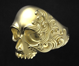 squillare cranio oro argento stampabile gioielleria anelli braccialetto pendente uomini scheletrico osso scheletro umano anatomia maschio uomo gioiello 3d print model - Mito3D