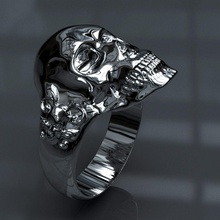anel de caveira moderno jóias ouro anéis printable a moda platina prata tamanho pedras modelo stl formato geometria curado fixo magias pronta prototipagem 3d print model - Mito3D