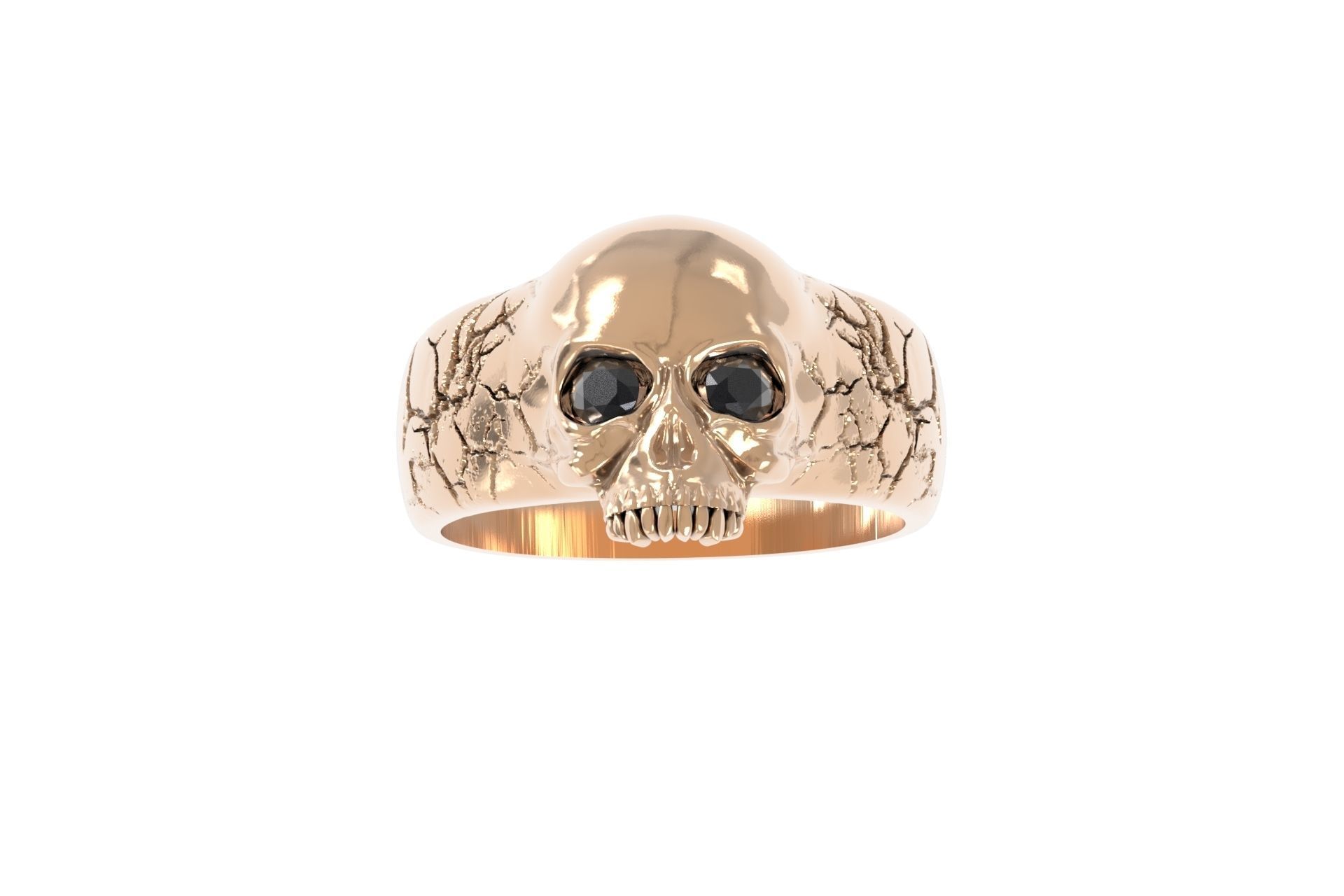 anillo cráneo joyería joya lujo plata brillante oro diamante manrings calavera 3dringman 3dprint stlformat anillos 3D print model - Mito3D