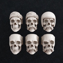 bijoux bague crâne visage tête décoration or sterling bibelot pendentif bijou mariage art sculptures 3d print model - Mito3D