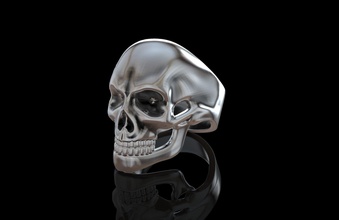 anillo cráneo 3dprint motociclista ciclistas fundición clásico fuego fantasma harley joyería joya hombres metal jinete anillos balancín sello calavera 3d print model - Mito3D
