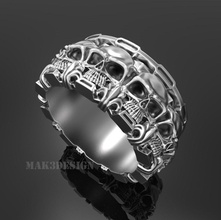 bague crâne 131 bijoux imprimable or argent sterling bijou anneaux 3dmodel chaîne conception gentsring femme unique 3d print model - Mito3D