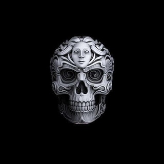 bague crâne art nouveau style sculpture monstre bijoux squelette dents argent sterling imprimable créature anneaux visage OS 3d print model - Mito3D