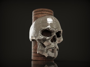 squillare cranio barba argento strada collezione anatomia scolpire realistico umano biologia testa organico stampabile stampa osso gioielleria originale anelli 3d print model - Mito3D