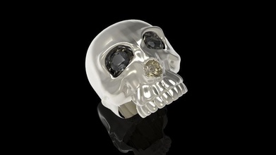ring skull diamonds Skelett Schmuck Schädel formen diamond gold Silber feshion rhino 3d 3dmodel modern Gesicht Ringe Verkauf Modelle 3d print model - Mito3D