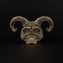 ring skull horns ztl stl obj jewelry gold silver printable jewel jewellery biker skeleton bones rings 3d print model - Mito3D