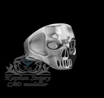 Ring Schädel Maske Gold Silber Wut Schmuck Juwel Ringe 3d print model - Mito3D