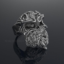 bague crâne fumeur cigare cigarette or argent bijou bijoux anneaux 3d print model - Mito3D