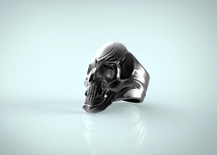 squillare cranio stl 3d modello stampa gioielleria moda argento stampabile anelli 3d print model - Mito3D