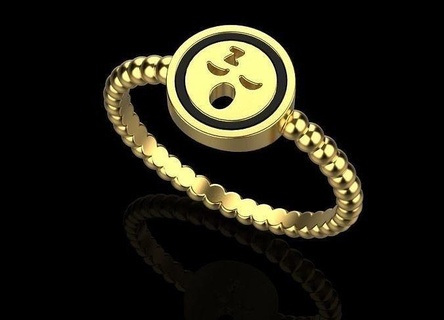 Ring Smiley Juwel Schmuck Gold Luxus brillant Silber druckbar Sterling Mode Schönheit Engagement Ring brillant Platin Ringe Schmuck Ringe 3d print model - Mito3D