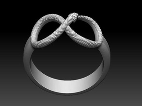 Ring Schlange Viper Klapperschlange Gift Kobra Python Anakonda Boa Drucker Miniaturen Figuren Gold Silber Schmuck Ringe 3d print model - Mito3D