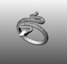 anillo serpiente oro joya caracteres joyería personaje humano ropa anillos moda belleza 3d print model - Mito3D
