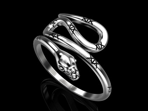 anel de cobra jóias imprimir 3dprinted printable anéis o design jóia ouro a moda printabl impressão prototipagem prata serpente ophidian asp 3d print model - Mito3D