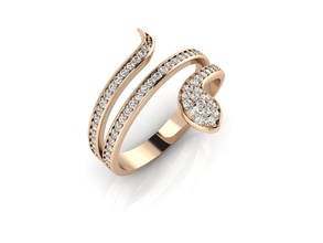 bague 005 bijoux bijoutier or argent platine 3d tr min stl mariage modèles fraisage anneaux serpent diamant impression fichier 3d print model - Mito3D