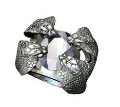 ring snake 3d style jewelry men stone rings 3d print model - Mito3D