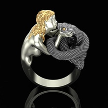 ring snake kiss jewelry gold silver jewel printable jewellery gem sterling fashion beauty print cnc rings 3d print model - Mito3D