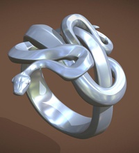 anel serpente nó joalheria decoração argolas 3d print model - Mito3D