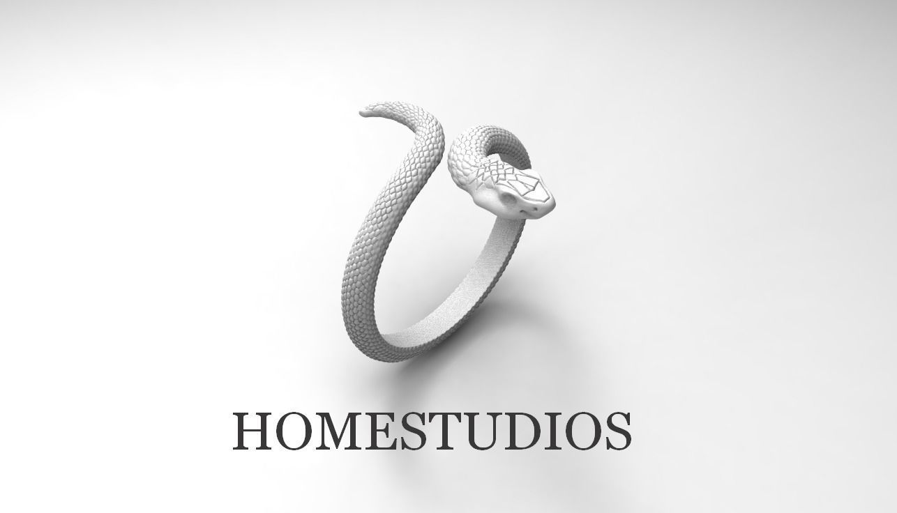 ring snake no gems jewelry printable gold rings reptile iguana silver 3D print model - Mito3D