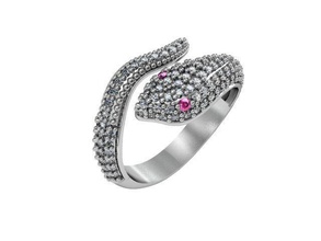 anillo de la serpiente corto joyería 3djewelry hermoso brillante cad fundición el diamante elegante compromiso moda gem oro platino jewelryprint jewelrywax precioso printversion fresado los anillos 3d print model - Mito3D
