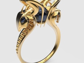 anneau de serpents impression 3d modèle bijoux or l'anneau imprimable la mode l'accessoire le prototypage caractère vêtements les anneaux des boucles d'oreilles 3d print model - Mito3D