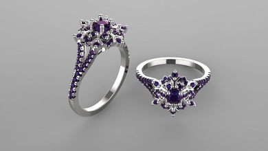 anillo snowfalke joyería joya diamante oro Boda Moda enganchar Roca compromiso arete anillos 3d print model - Mito3D