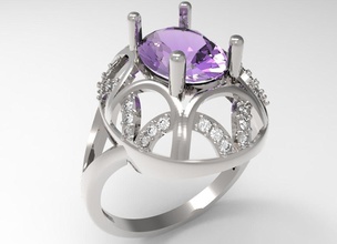 anello fiocco di neve stl gioielli rigns gioiello gemma diamante disco platino preziosi fidanzamento gemme oro brillante i diamanti diamant zaffiro anelli 3d print model - Mito3D