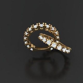 anillo solitario oro joyería joya plata diamante Boda imprimible blanco Moda libra esterlina collar impresión enganchar anillos 3d print model - Mito3D