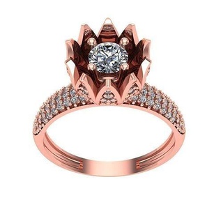 anillo solitario diamante alto calidad css 006 joyería joya banda mujer Boda oro aureola anillos compromiso imprimible Moda libra esterlina enganchar 3d print model - Mito3D