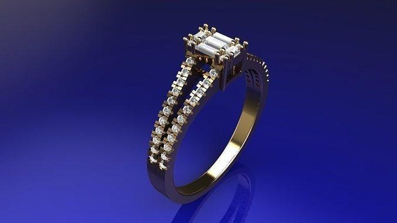 bague solitaire engagement anneaux bijoux or bande gemme argent brillant diamant imprimable sterling platine mariage précieux disjoint luxe 3d print model - Mito3D
