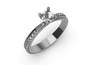 anello soliter di torsione diamanti in oro gioielli gemma moda anelli 3d print model - Mito3D