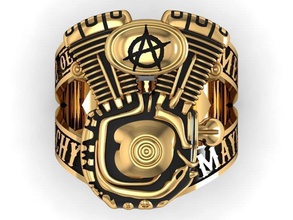 anillo hijo of anarquía hombres motor bicicleta joyería joya 925 plata harley davidson anillos 3d print model - Mito3D