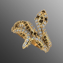 Ring sph10 Schmuck Gold leuchtenden Mode 3djewels 3djewellery 3dring Ringe druckbar Sterling Juwel Diamant modern Engagement disjunkt brillant 3d print model - Mito3D