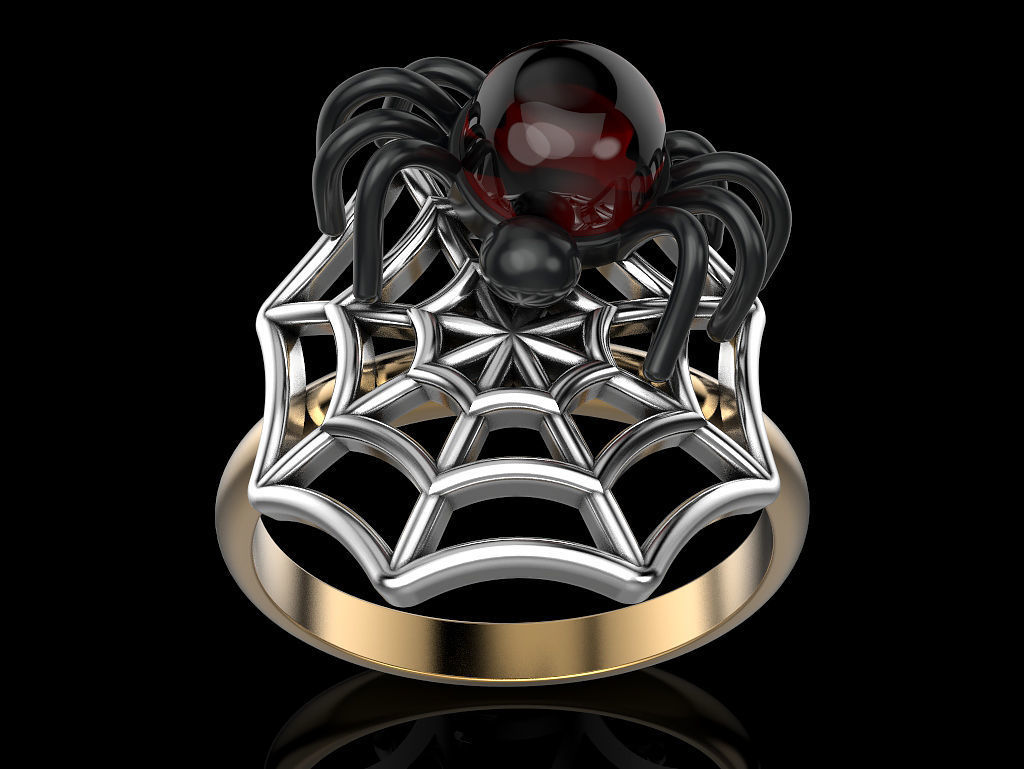 bague araignée bijoux l'araignée bug web d'impression 3dprinted imprimable les anneaux de la conception l'anneau joyau or mode printabl l'impression d'autres le prototypage d'argent 3D print model - Mito3D