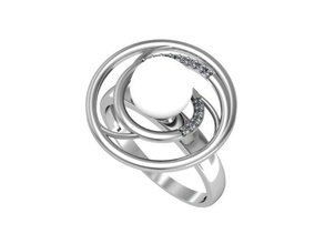 ring spiral set jewelry 3djewelry beautiful brilliant cad diamond elegant engagement fashion gem gold platinum jewelryprint jewelrywax precious printversion silver wedding rings 3d print model - Mito3D
