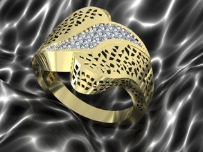yüzük spotty takı sivilceli mücevher elmas nişan platin parlak altın gem 3d print model - Mito3D