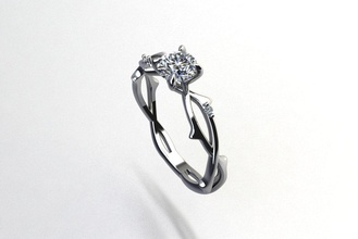 bague brin branche femme membre or diamant bijoux mariage argent Jaune rubis 14k mode luxe brillant sordide beauté anneaux 3d print model - Mito3D