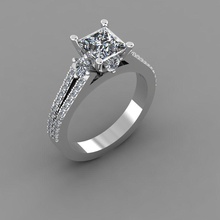 ring square diamond jewelry rings 3d print model - Mito3D