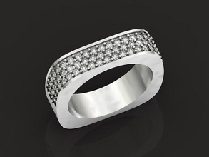 anillo cuadrado swarovski piedras joyería joya elegante moda diamante boda dama compromiso lujo brillante oro anillos 3d print model - Mito3D