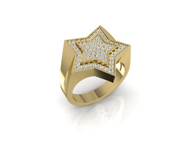 anel Estrela joalheria ringstar joias diamantes galeria ouro precioso suspiro pavimentar amarelo branco mulher brilhando noivado luxo decorar diamante moda argolas 3d print model - Mito3D