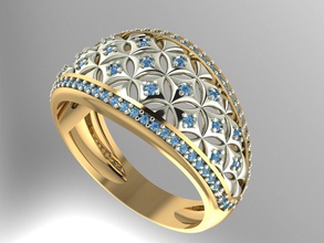 anel estrela diamantes joalheria prata ouro diamante moda imprimível platina brilhante luxo original precioso brilhando beleza covid 19 proteção recursos argolas 3d print model - Mito3D