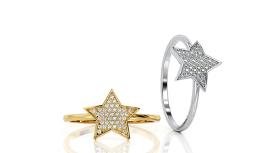 anello stella della moda r 0134 gioielli brillante ciondolo il canada europa di fidanzamento matrimonio 14k argento oro gioiello curve e bellezza stampabile diamanti anelli 3d print model - Mito3D