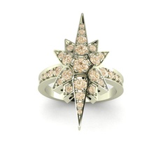 squillare stella medio gioielleria diamanti moda oro anelli 3d print model - Mito3D