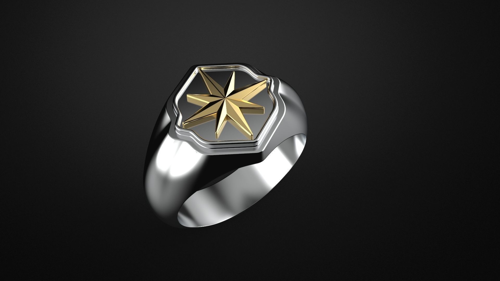 ring star winds jewellry jewelry gold silver rings 3D print model - Mito3D