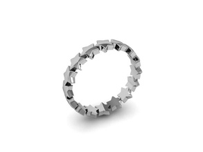 bague étoiles bijoux or argent sterling imprimable anneaux 3d print model - Mito3D
