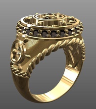 ring steering wheel jewelry sun rings 3d print model - Mito3D